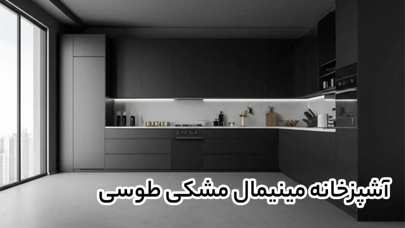 آشپزخانه آشپزخانه مینیمال مشکی طوسی؛ 10 ترند روز که برای آشپزخونههای مدرن غوغا میکنه