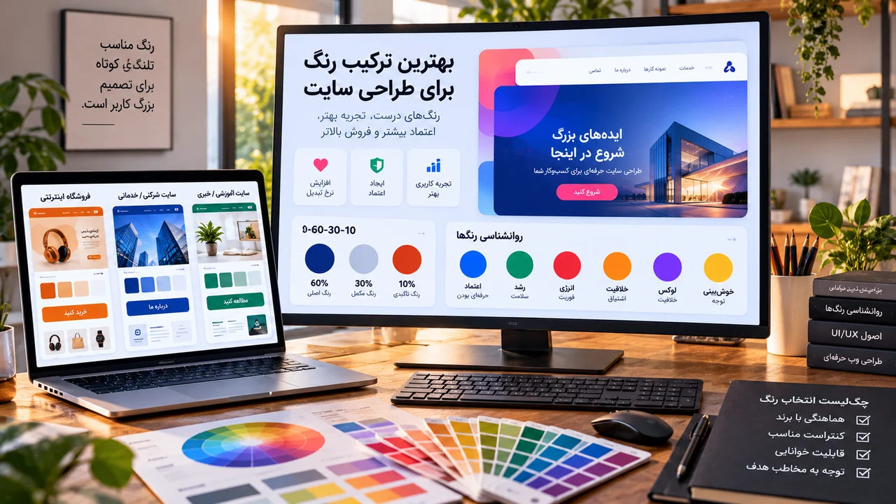 بهترین ترکیب رنگ برای طراحی سایت چیست؟ راهنمای انتخاب پالت